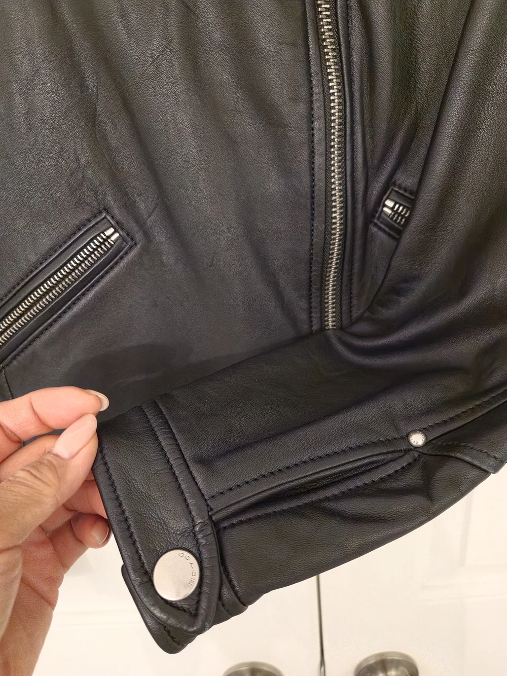 COACH Women's Black Leather Moto Jacket